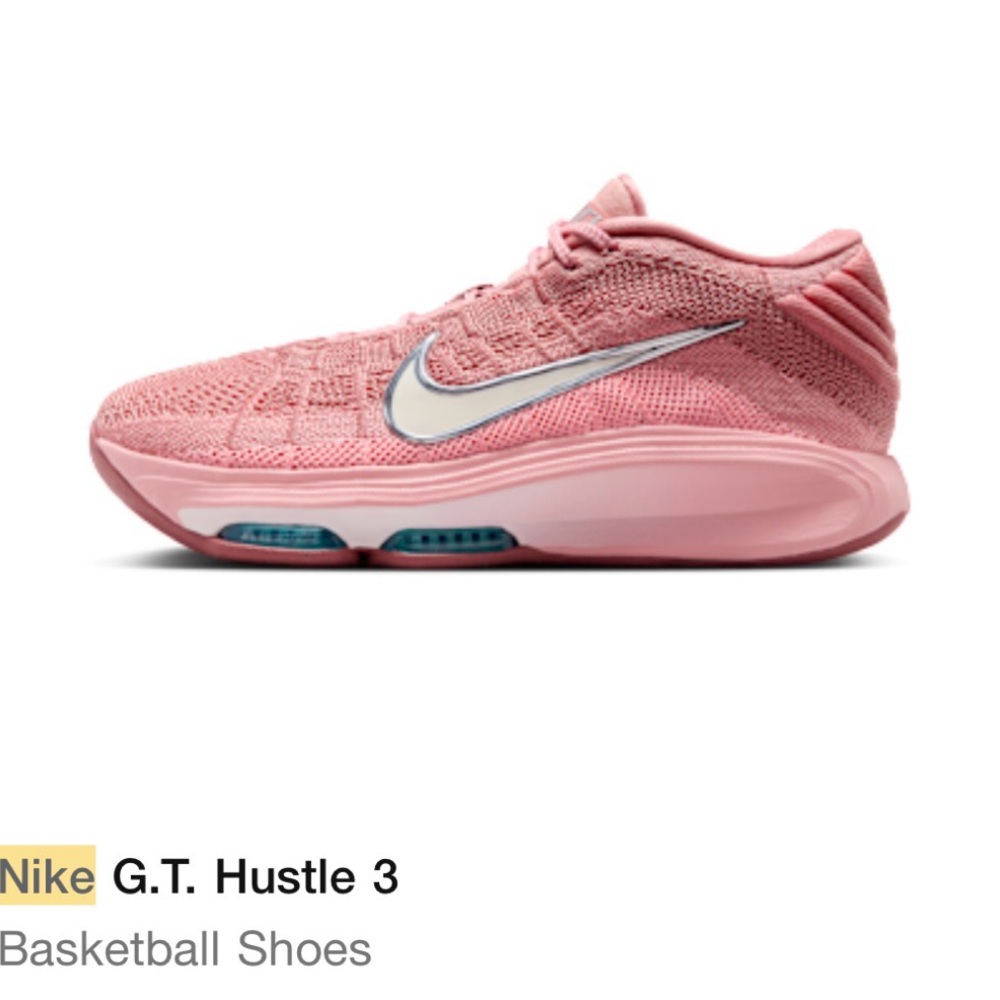 Nike G.T. Hustle 3 Pink and Silver Athletic Shoes